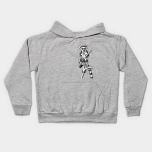 Baby ring-tailed lemur - ink illustration Kids Hoodie